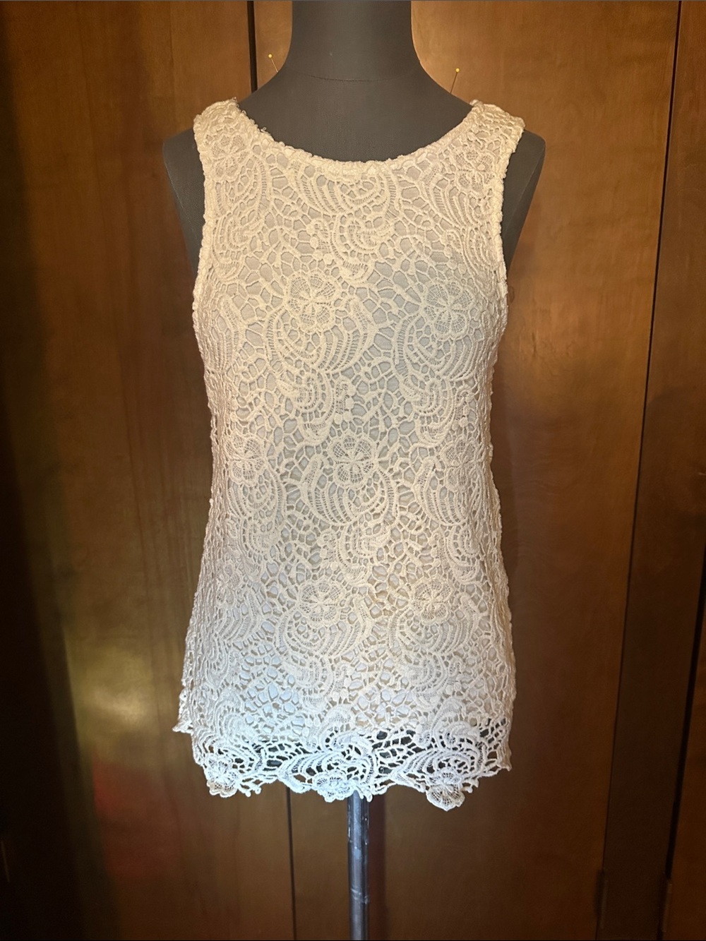 Nordstrom White Crochet Lace Camisole Tank